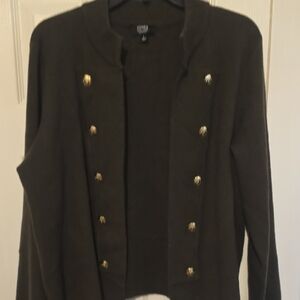 Jones Newyork Dark Green Blazer with Gold Accents